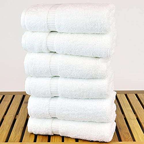 Cotton Zone White Hand Towels High Absorbent for Kitchen Men and Gym Set of 12-, 14 inch X 21 inch (White Color) 1