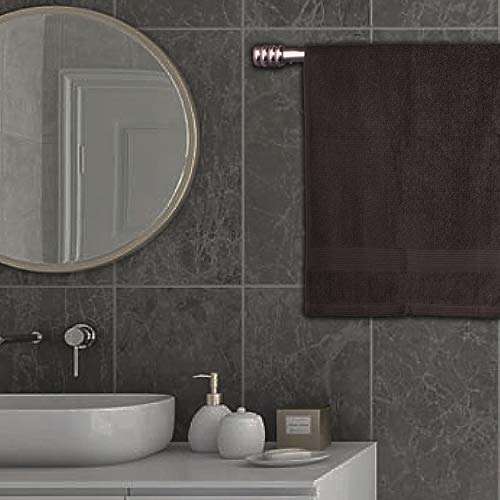 Elvana Home 4 Pack Bath Towel Set 27x54, 100% Ring Spun Cotton, Ultra Soft Highly Absorbent Machine Washable Hotel Spa Quality Bath Towels for Bathroom, 4 Bath Towels Black 4