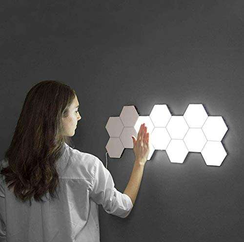 DINGXUEMEI XUEMEI Cell Phone Case Intelligent Touch-Sensitive Honeycomb Quantum Lamp Assembly Combination Background Aisle Wall Lamp, Color:6pcs(Red, Green, Blue, Yellow, Pink and White)(EU Plug) 3