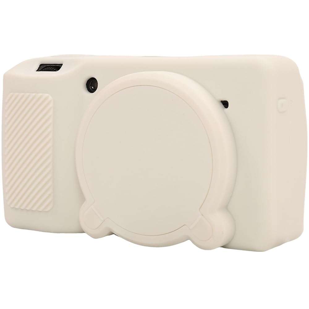 AEXUTDA Protective Case for Ricoh GRIII GRIIIx Camera, Soft Silicone GRIII GRIIIx Camera Case Cover with Detachable Lens Cover Lightweight Skin Friendly，Misty White 1