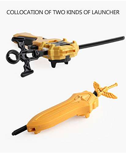 Bay Burst Master Fusion Grip Gyro, 4X High Performance Tops Attack Set with Launcher and Stadium Fusion Set 4 in 1 2