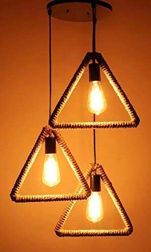 Carsten HL-40 Triangle Shaped 3 Light Hanging Light Pendant Light for Ceiling to Decor (Black) 1