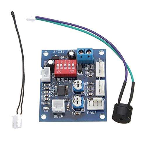 HiLetgo DC 12V 5A PWM PC CPU Fan Temperature Control Speed Controller Board Speed Controller Temperature Probe Buzzle 1