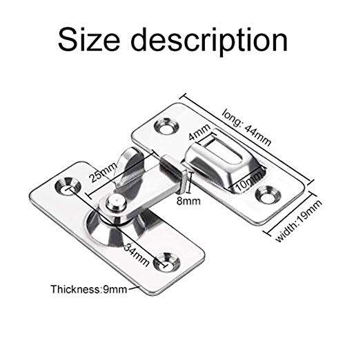 90 Degree Right Angle Door Lock Buckle Lock Bolt Lock cam Lock for Door and Window Sliding Lock bar Bolt barn Sliding Door Lock Sliding Latch 3