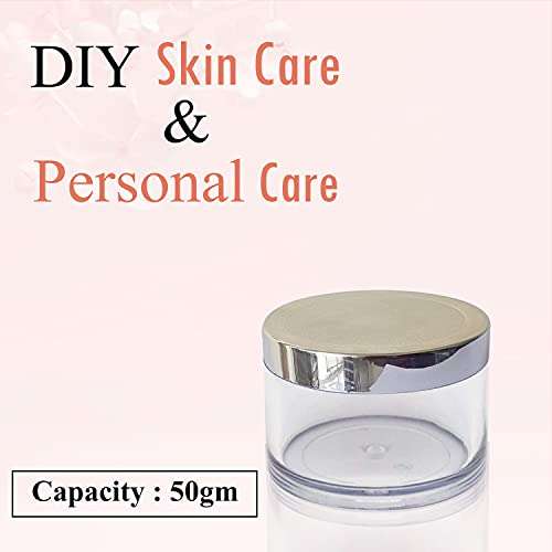 Zenvista 50gm Acrylic Shan Jars with Silver Lid for Lip Balms/DIY Skin Care/Empty Container/Easy to Carry/Travel Friendly, (Pack of 3) 4