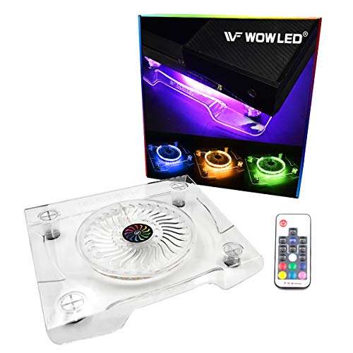 WFPOWER Upgrade USB RGB LED Cooler Cooling Fan Stand, Wireless Remote Controller RF, Multi-color LED Light Accessories for PS4 PS4 Pro, PS4 Slim, XBOX One X, Notebook, Laptop, Gaming Consoles 1