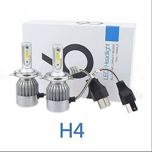 AOW ATTRACTIVE OFFER WORLD C6 H-4 All In One Compact Design 36W/3800LM Led Headlight Conversion Kit Car High/Low Beam Bulb Driving Lamp 6500K (Pack Of 2) White For Honda CB Unicorn 150 1
