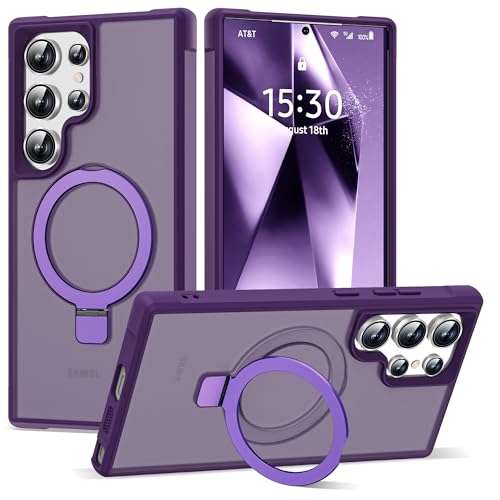 SKYLMW Compatible with Samsung Galaxy S24 Ultra Case with Magnetic Ring Stand, Purple 1