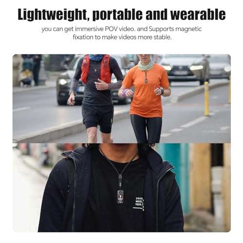 SJCAM C300 Pocket Action Camera,4K Body Camera, Auto Screen Off, Stabilization, Waterproof, Small Wearable, Mini POV Camera, Removable Dual Battery, Touch Screen, with Helmet Mount Kits, Black 5