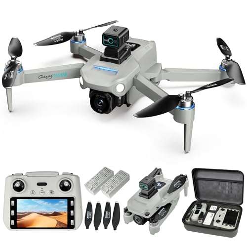 Drone with 4K UHD Camera for Adults,GPS RC Drone Brushless Motor,Upgraded Tablet Screen,2 Axis Gimbal EIS, Smart FPV Foldable Quadcopter for Beginners, Auto Return, Follow Me, Waypoints, 60 Mins Flight Time,Gift Drone, with Obstacle Avoidance 1