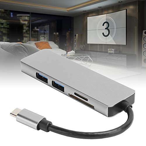 5 in 1 USB-C Splitter, Fast Power Delivery Charging 4K HD Video Type‑C Adapter for Laptops 3