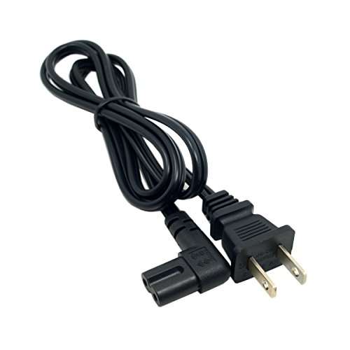 JSER USA 2pin Male to 90 Degree Right Angled IEC 320 C7 Power Supply 220V 10A Max Cord Cable 100cm 5