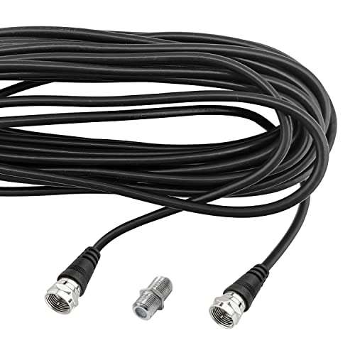 Leadsign TV Antenna Extention Coaxial Cable (15 feet) with Coupler - Digital Audio Video Coax Cable Cord for HDTV, CATV, Cable Modem, Satellite Receivers 5