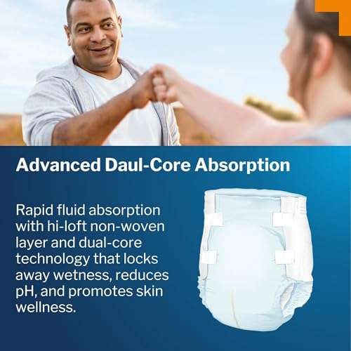 McKesson Ultra Briefs, [72 Count], Size L, 45-58 in. Incontinence Adult Diapers, Heavy Absorbency, Unisex, Disposable, Elastic Leg Gathers and Contoured Fit for Men and Women 4