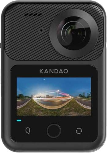 KanDao QooCam 3 Ultra - 8K Waterproof 360 Action Camera with Dual 1/1.7" Sensors, 96MP Photo, HDR, F1.6 Fast Aperture, Built-in GPS, Invisible Selfie Stick, Stabilization, for Travel & Vlog & Sports 1