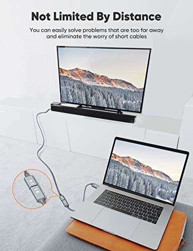 oldboytech HDMI Extension Cable 1.5FT, 4K HDMI Extender Male to Female Cable, Nylon Braided 2.0 hdmi Extender 6