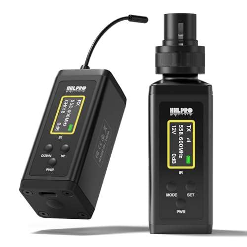 HHLPRO UHF Wireless in Ear Monitor System, 260 FT Range, Low Latency IEM System with 26 Channels, Dual Volume Control, Auto Pairing, Beltpack Transmitter & Receiver for Musicians, Band Rehearsal, F10 1