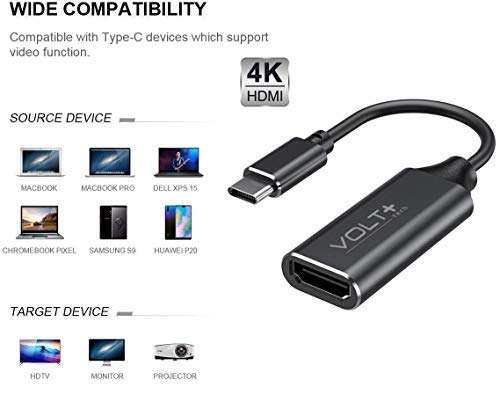 Volt Plus Tech HDMI 4K USB-C Kit Works for Samsung Galaxy A01 Professional Adapter with Digital Full 2160p, 60Hz Output! 4