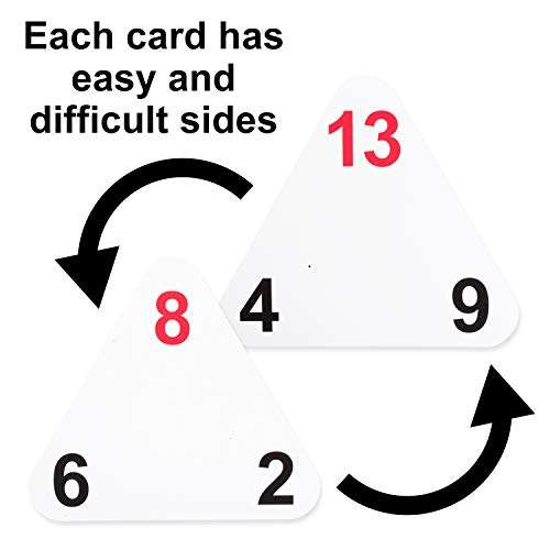LEARNING ADVANTAGE Original Triangle Flash Cards - Addition and Subtraction - Set of 20 - In-Home Learning - Math Flash Cards 6