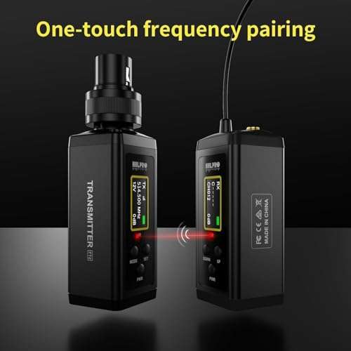 HHLPRO UHF Wireless in Ear Monitor System, 260 FT Range, Low Latency IEM System with 26 Channels, Dual Volume Control, Auto Pairing, Beltpack Transmitter & Receiver for Musicians, Band Rehearsal, F10 6