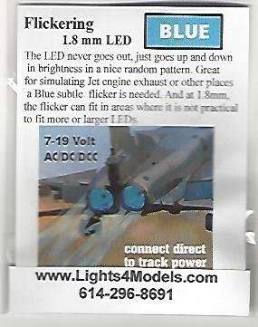 Evan Designs FLU2 Flickering Blue 1.8mm LED 1