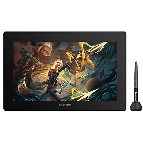 GAOMON PD1621 15.6 Inch 4K Finger Touch Screen Drawing Tablet 105% NTSC Full-Laminated Anti-Glare Pen Display with New Generation Pen for Professional Artists