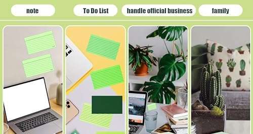 IMPRINT'S Ruled Index Cards, Light Green Color, 3x5-Inch, 100 Cards in This Pack 5