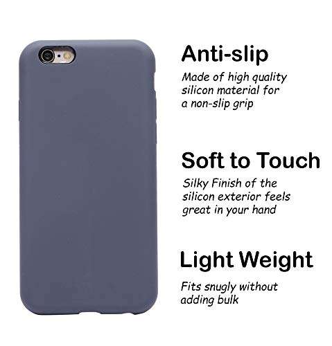 LIRAMARK Liquid Silicone Soft Back Cover Case for Apple iPhone 6 / 6S (midnight Blue) 6