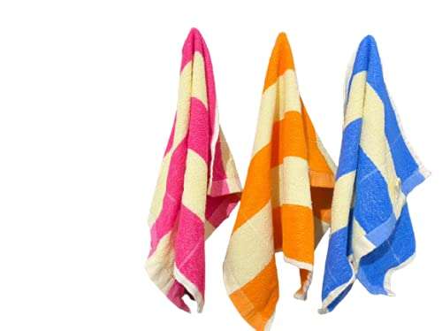 KERWA 100% Cotton Hand Towels, Soft & Super Absorbent for Kitchen , washbasin & Gym (20 X 13 Inch) Pink, Orange, Blue Colour (Pack of 3) 1
