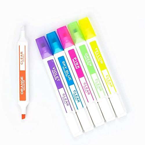 KRYTONE®Erasable Highlighter Twin Head 6pcs Set Marker Pen Light Pen Drawing Art Supplies, Multicolor 5