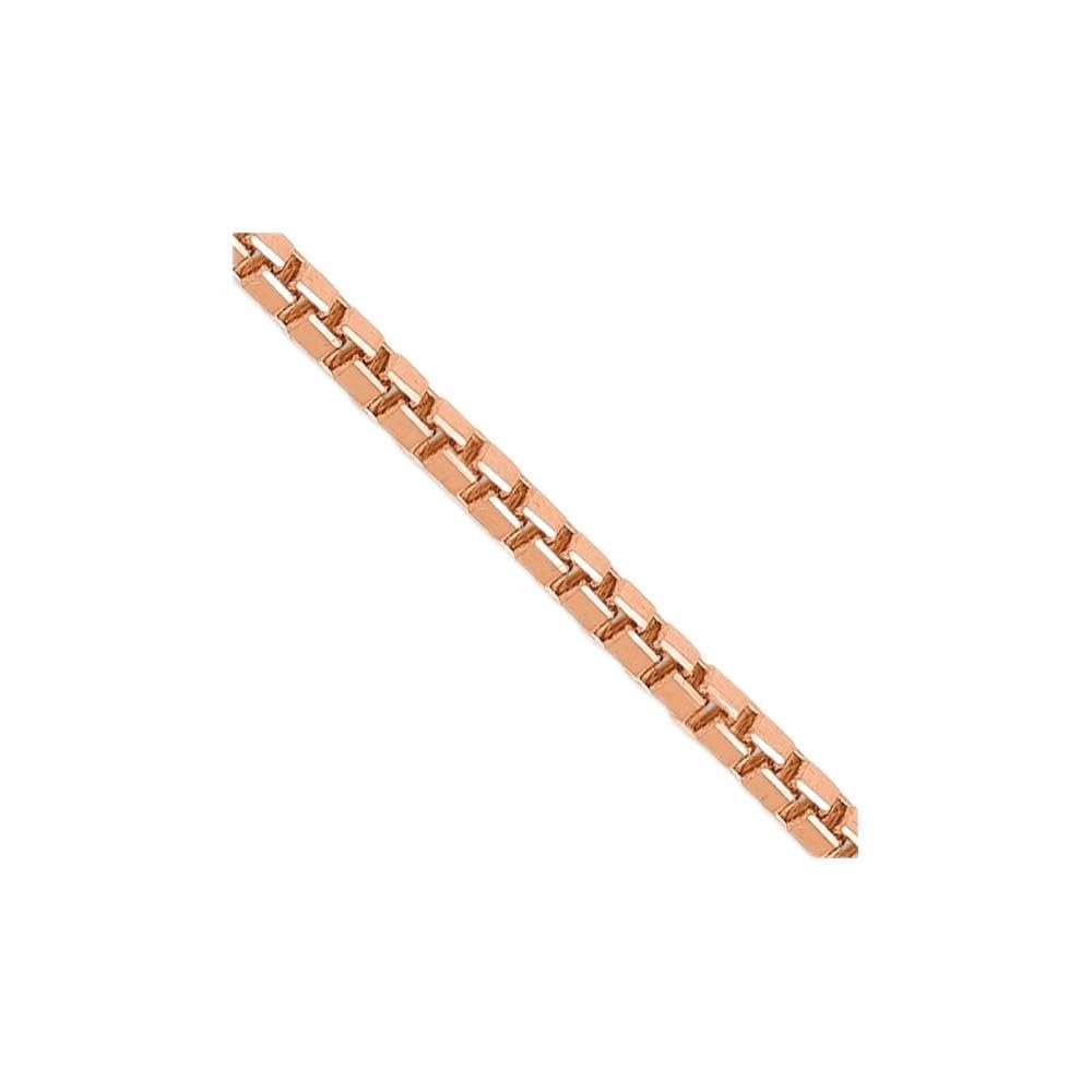 Diamond2Deal 14k Rose Gold 1.0mm Box Chain Necklace