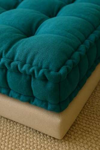 Drokona Khadi Essential Cotton Filled Mattress Gadda Soft & Reversible, Pure Cotton Fabric, Firm Gadda for Floor & Bed, (72 x 36 x 4 Inches,) (Coral Green, Single) (Single) 3