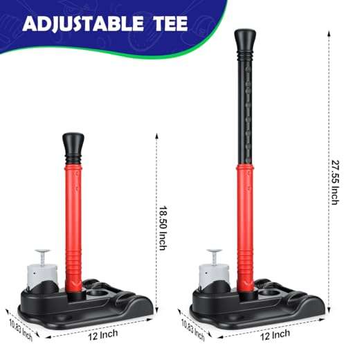 CeleMoon Adjustable Tee Kids T Ball Set Baseball Softball Bat Batting Toy, 8 Balls Included, for Toddler Boys Girls Age 3 4 5 6 Indoor Outdoor Sport Playing Game 2