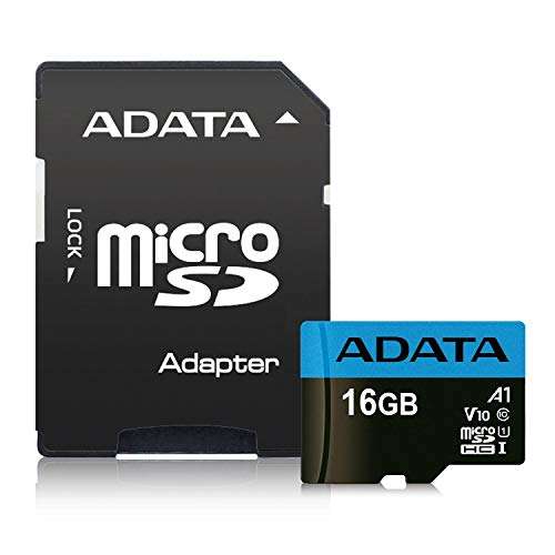 ADATA Premier 16GB MicroSDHC/SDXC UHS-I Class 10 V10 A1 Memory Card with Adapter Read up to 100 MB/s (AUSDH16GUICL10A1-RA1) 1