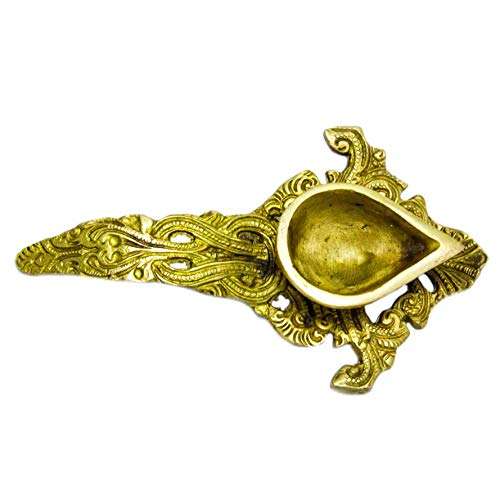The Holy Mart Brass Diya for puja in Golden Colour and Large Size, Diya for Puja Room, Akhand jyot 1