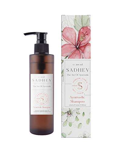 Sadhev - Ayurvedic Hair Colour - Double Process, Sadhev - Ayurvedic Shampoo - Coconut & Hibiscus and Sadhev - Depigmentation Bathing Bar - Sandal & Saffron Combo 4