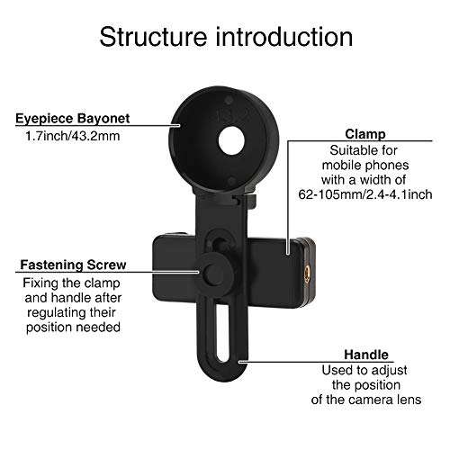 MIDALE Smartphone Mount Adapter,Phone Holder for Binoculars (Phone Adapter) 3