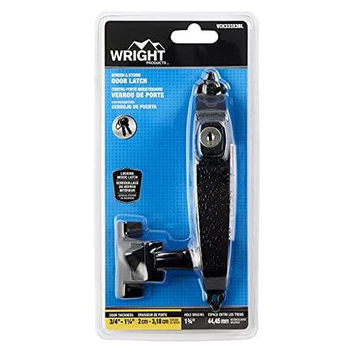 Wright Products - Keyed Colonial Push Button Door Latch for Screen and Storm Doors, Black, 1 Unit 4