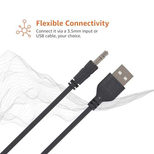 Amazon Basics USB-Powered PC Computer Speakers with Dynamic Sound (Silver) 3