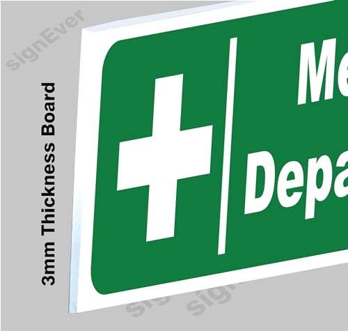 SIGN EVER Medical Department First Aid Sign Board For Hospital Clinic Bank Office Medical Shop Factory Message Signage No Entry Sign Boards hospital accessories L x H 33 Cm x 10 Cm 3