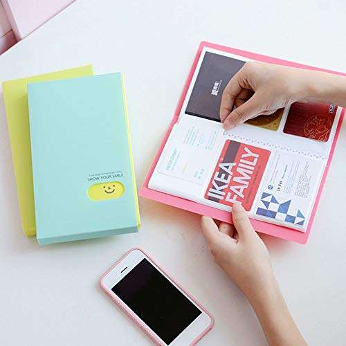 Kpop Photocard Holder Book 3 Inch Mini Photo Card Album 120 Pockets Card Stock Small Lomo Card Holder(Pink) 2