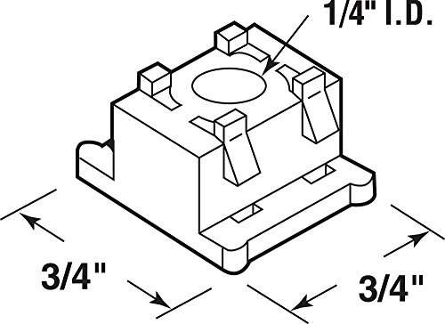 Prime-Line N 6948 Bi-Fold Door Guide Cap, Nylon, Fits 1/4 In. Rod (4 Pack) 2