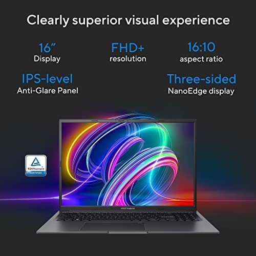 ASUS Vivobook 16X (2023), Intel Core i5-12500H 12th Gen, 16-inch (40.64 cm) FHD+, Thin and Light Laptop (16GB/512GB/4GB GeForce RTX 3050/Win11//Backlit//Indie Black/1.8 kg), K3605ZC-MBN543WS 2