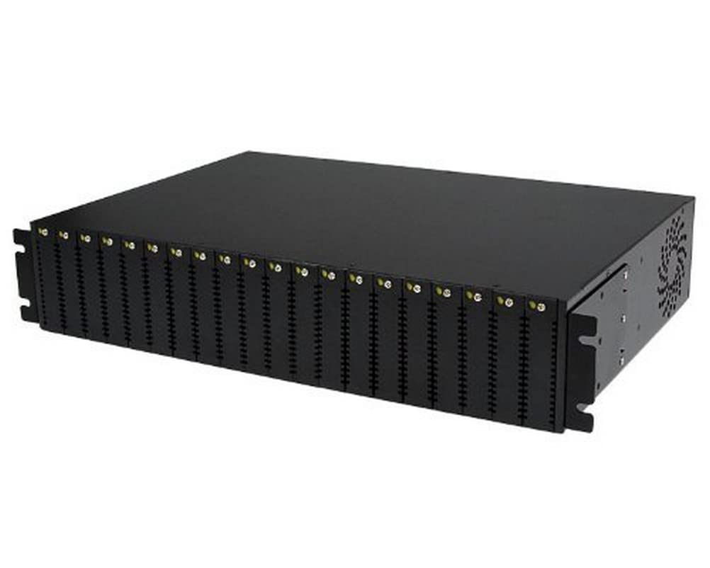 StarTech.com 20-Slot 2U Rack Mount Media Converter Chassis for ET Series 2 Fiber Media Converters (ETCHS2U),Black 1