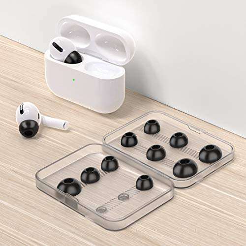 Link Dream 12 Pieces Replacement Ear Tips for AirPods Pro AirPods Pro 2nd Generation 2022 Accessory Memory Foam Ear Buds Tips with Portable Storage Box (Black) 6