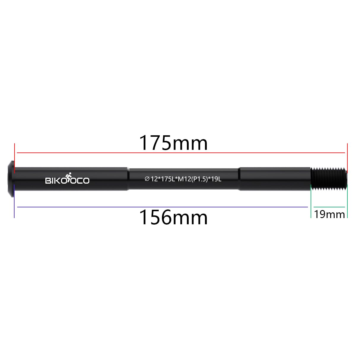 BIKOOCO Bike Wheel Hubs with a Pitch of 1.5 mm Quick Release by Means of an Axle Adapter Booster Fork - 12 mm X 175 mm 3