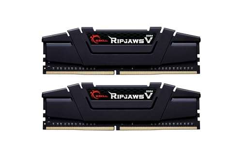G.SKILL RipjawsV Series DDR4 RAM (XMP) 16GB (2x8GB) 3000MT/s CL15-16-16-35 1.35V Intel AMD Desktop Computer Memory U-DIMM - Black (F4-3000C15D-16GVKB) 1
