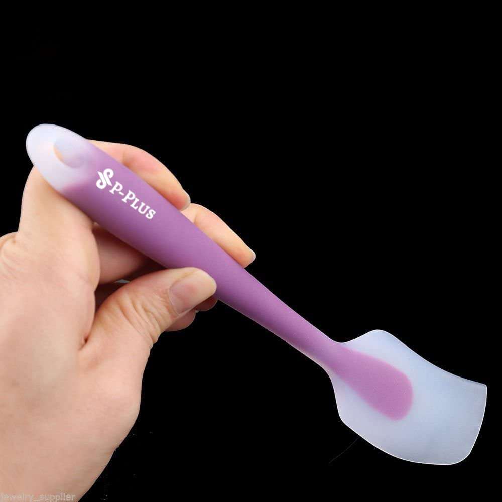P-Plus International Silicone Spatulas Rubber Spatula Heat Resistant Seamless One Piece Design Non-Stick Flexible Scrapers Baking Mixing Tool Silicone Spatulas Set (Purple, Set of 2) 4