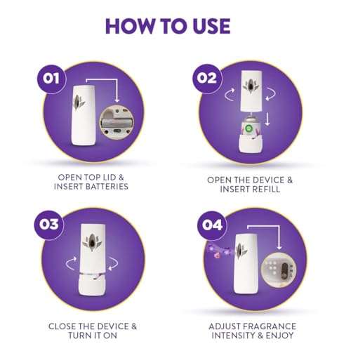 Air Wick 250 ml - Lavender & Lotus, Refill + Automatic Spray| Freshmatic Air Freshener Kit | 2600 Sprays Guaranteed | Automatic Room Freshener, Bathroom Freshener and Room Spray 3