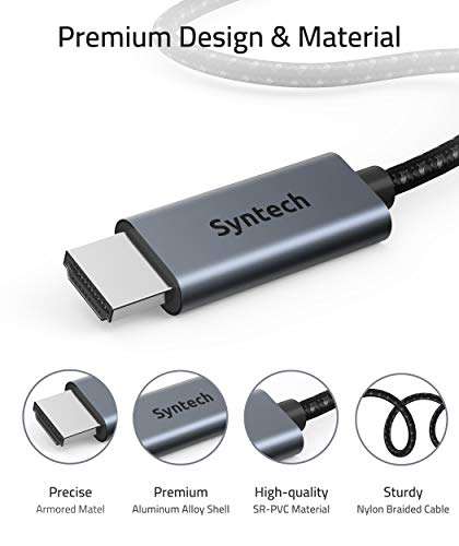 Syntech 4K HDMI Cable 6ft (2-Pack), High Speed 18Gbps HDMI 2.0 Cable, 4K@60Hz HDR, 3D, 2160P, 1080P, Ethernet, HDCP 2.2, ARC, Compatible with MacBook Pro 2021 14/16 inch, UHD TV, PC, PS5/PS4, Xbox 4